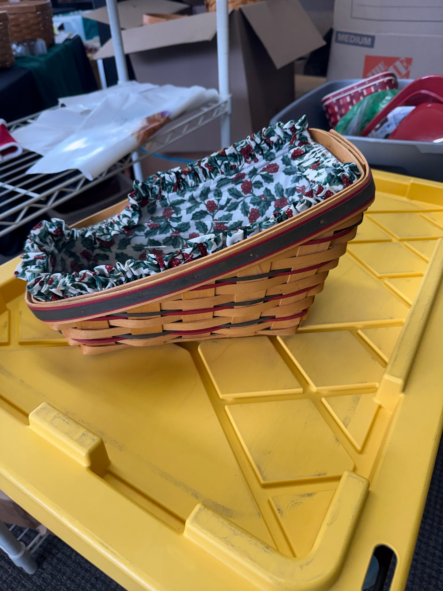 Longaberger medium sleigh with liner and protector