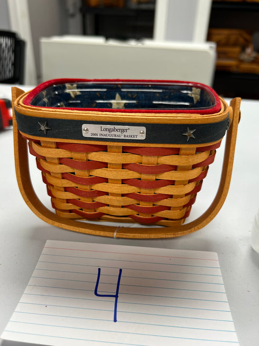 Longaberger 2001 Inaugural Basket with Liner & Protector