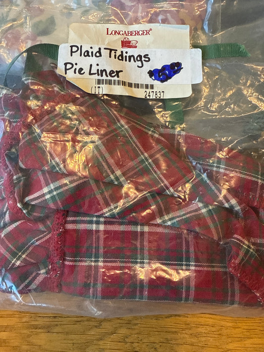 Longaberger pie liner in plaid tidings