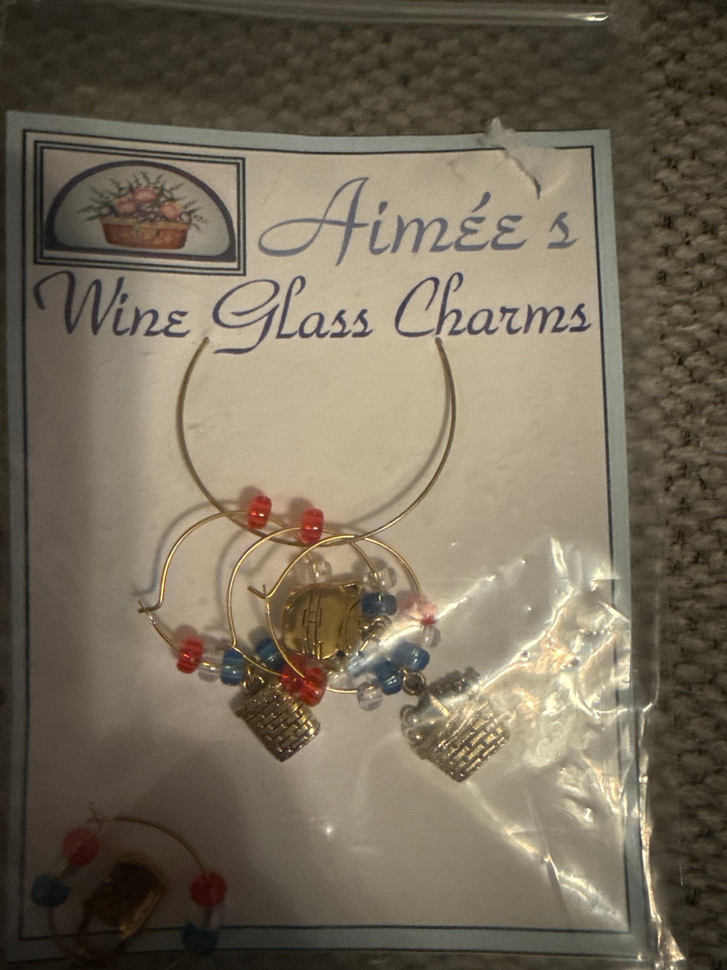 Homestead wine glass charms