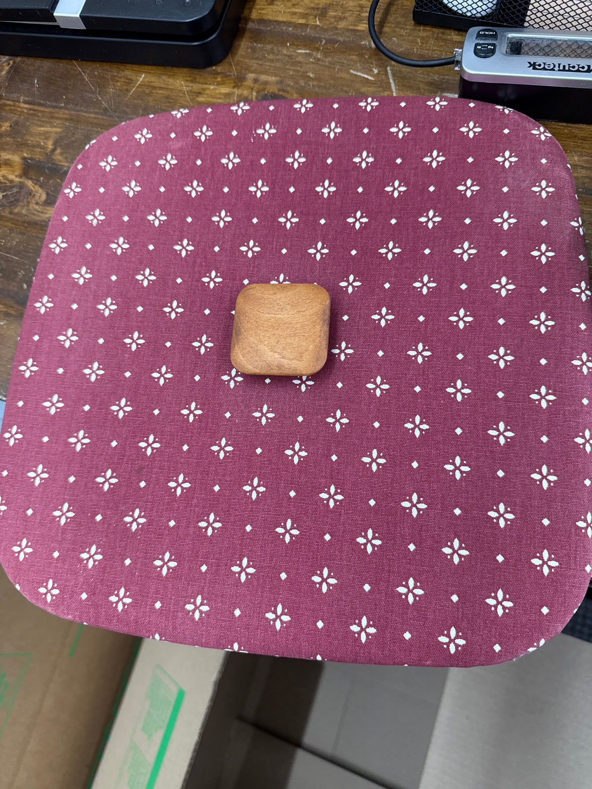 Longaberger pie lid in traditional red