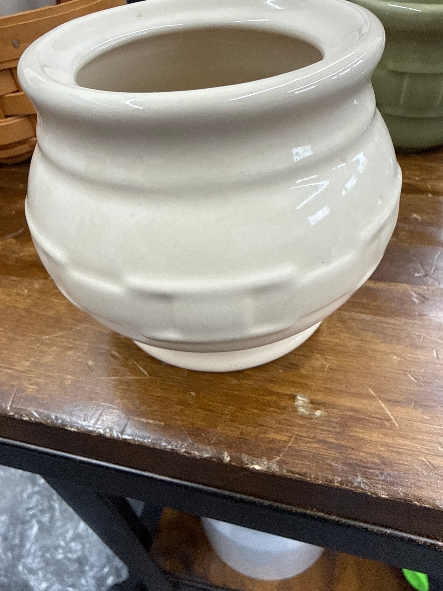 Longaberger sugar bowl in ivory-no lid