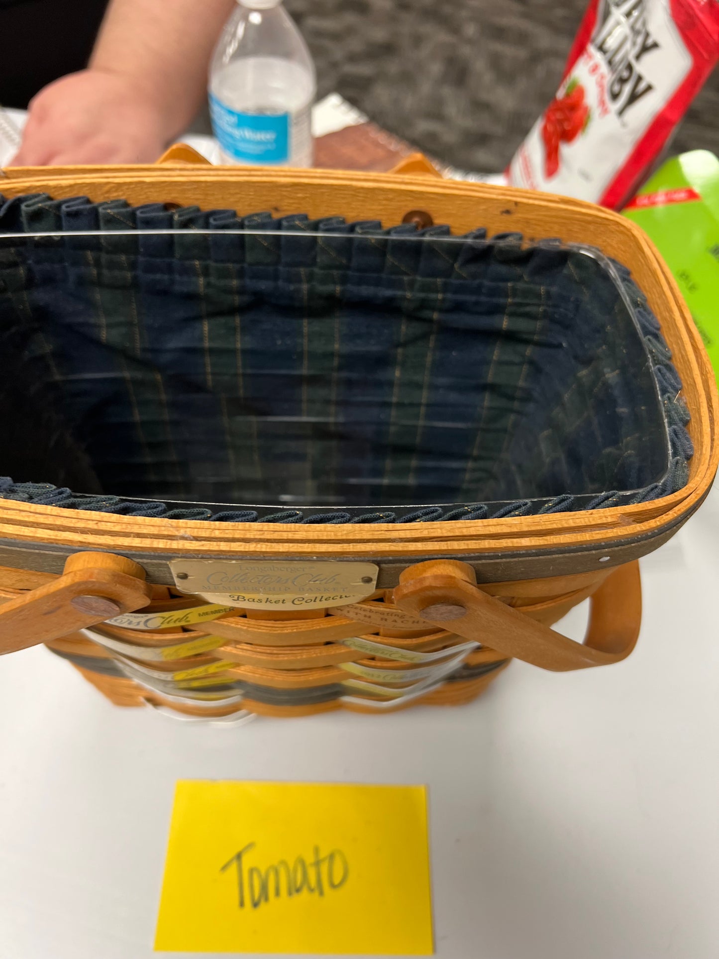 Longaberger 1999 signed membership basket with liner & protector