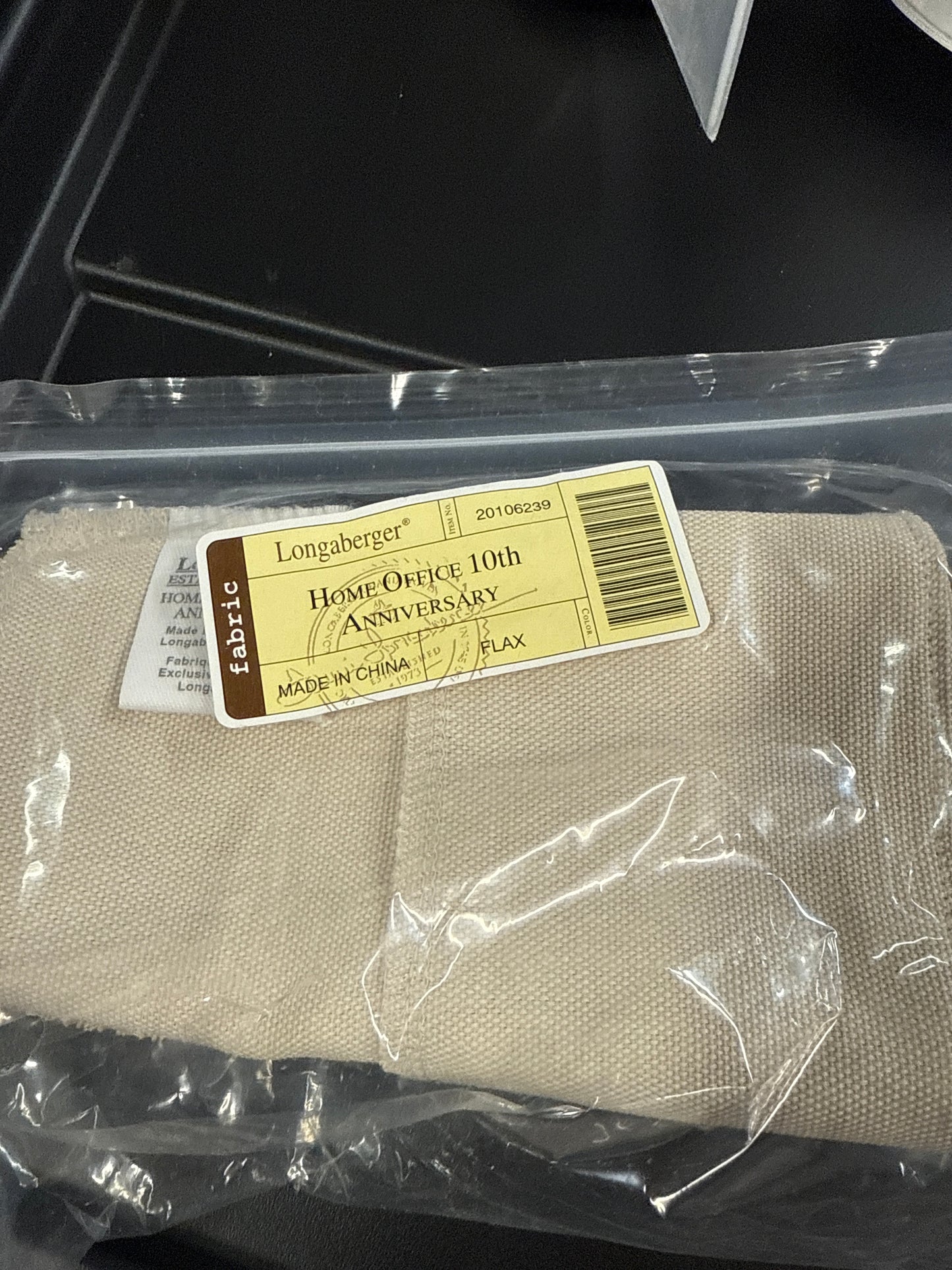 Longaberger home office 10th anniversary liner in flax