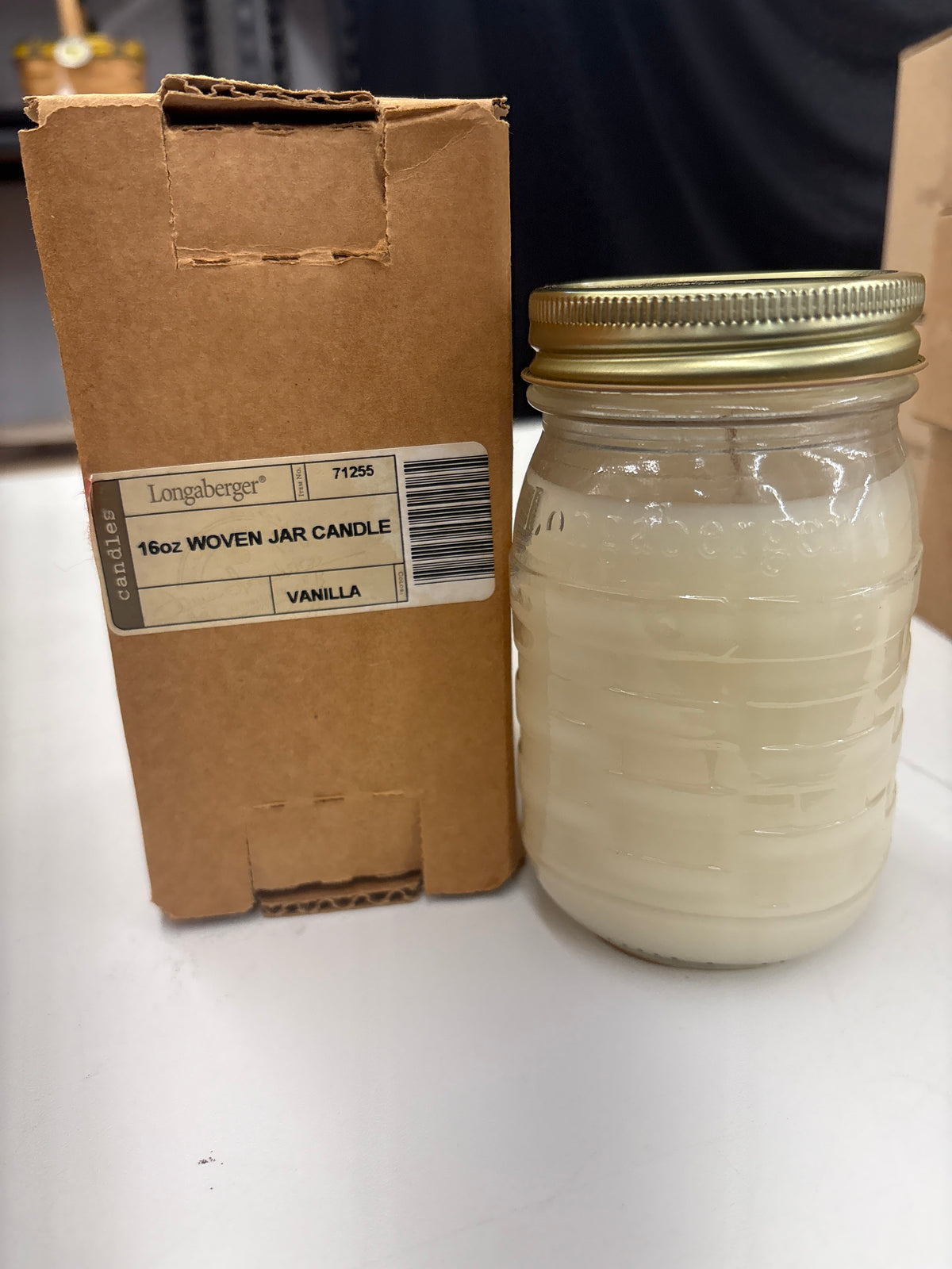 16oz Woven Jar Candle In Vanilla