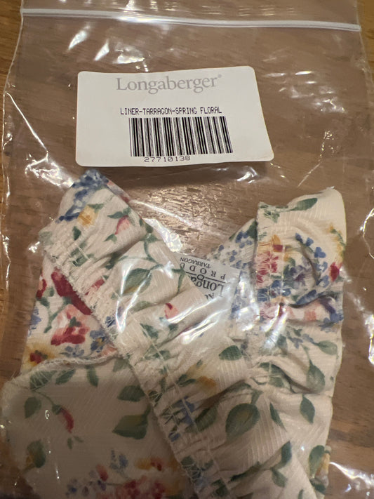 Longaberger tarragon liner in spring floral