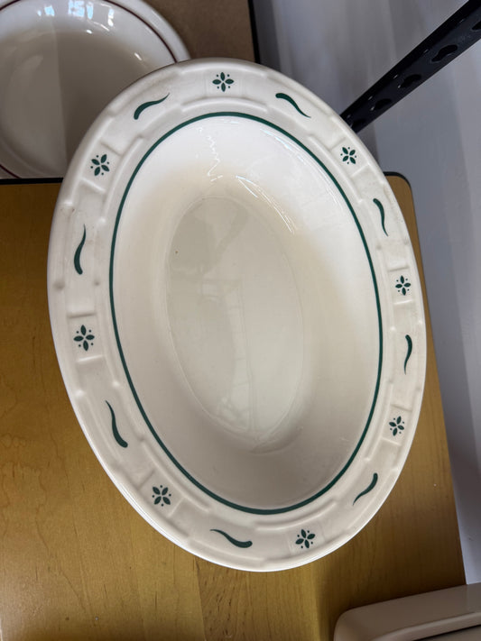 Longaberger vegetable bowl in heritage green