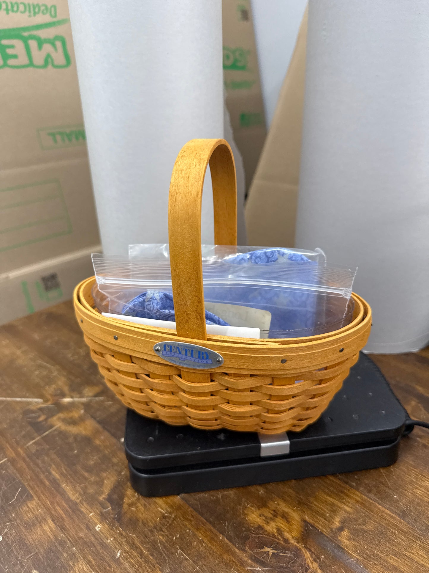 Longaberger cheers basket with liner and protector