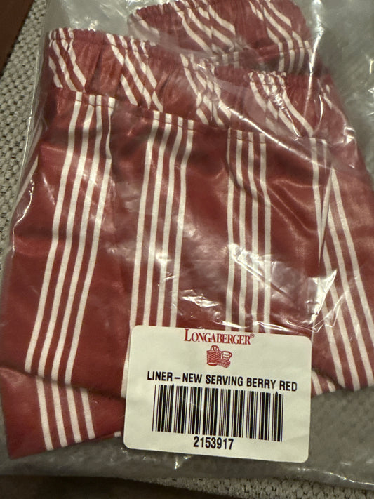 Longaberger new serving liner in berry red stripe