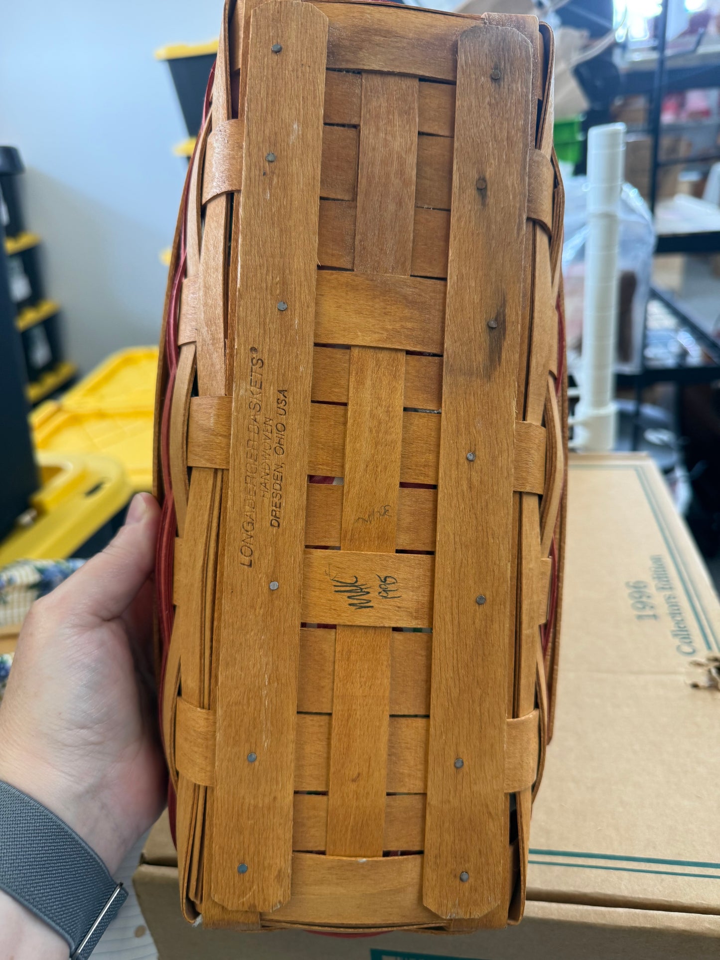 Longaberger tulip basket with liner and protector