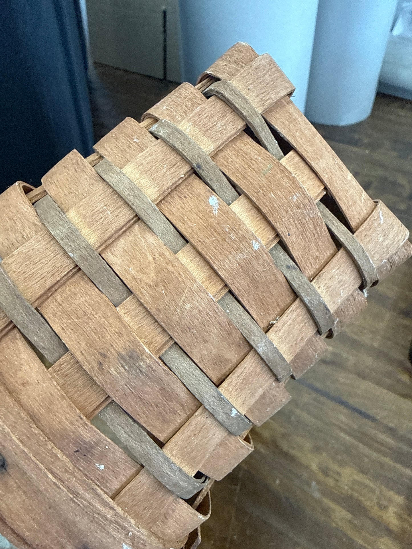 Longaberger small key basket (handle is stiff and there are spots on the basket as pictured)