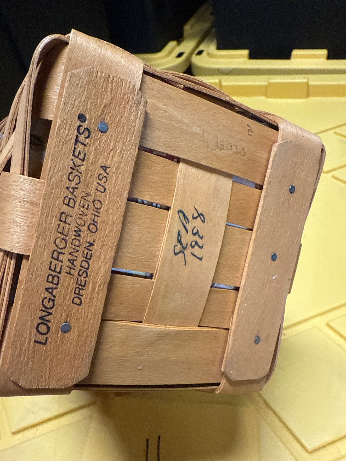 Longaberger snap dragon basket with liner, protector, and tie on