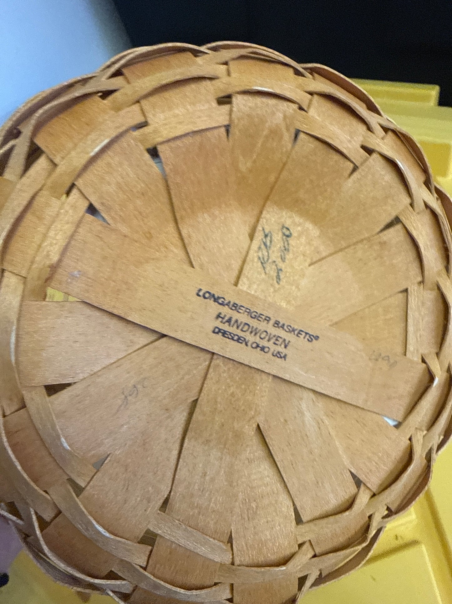 Longaberger button basket with protector