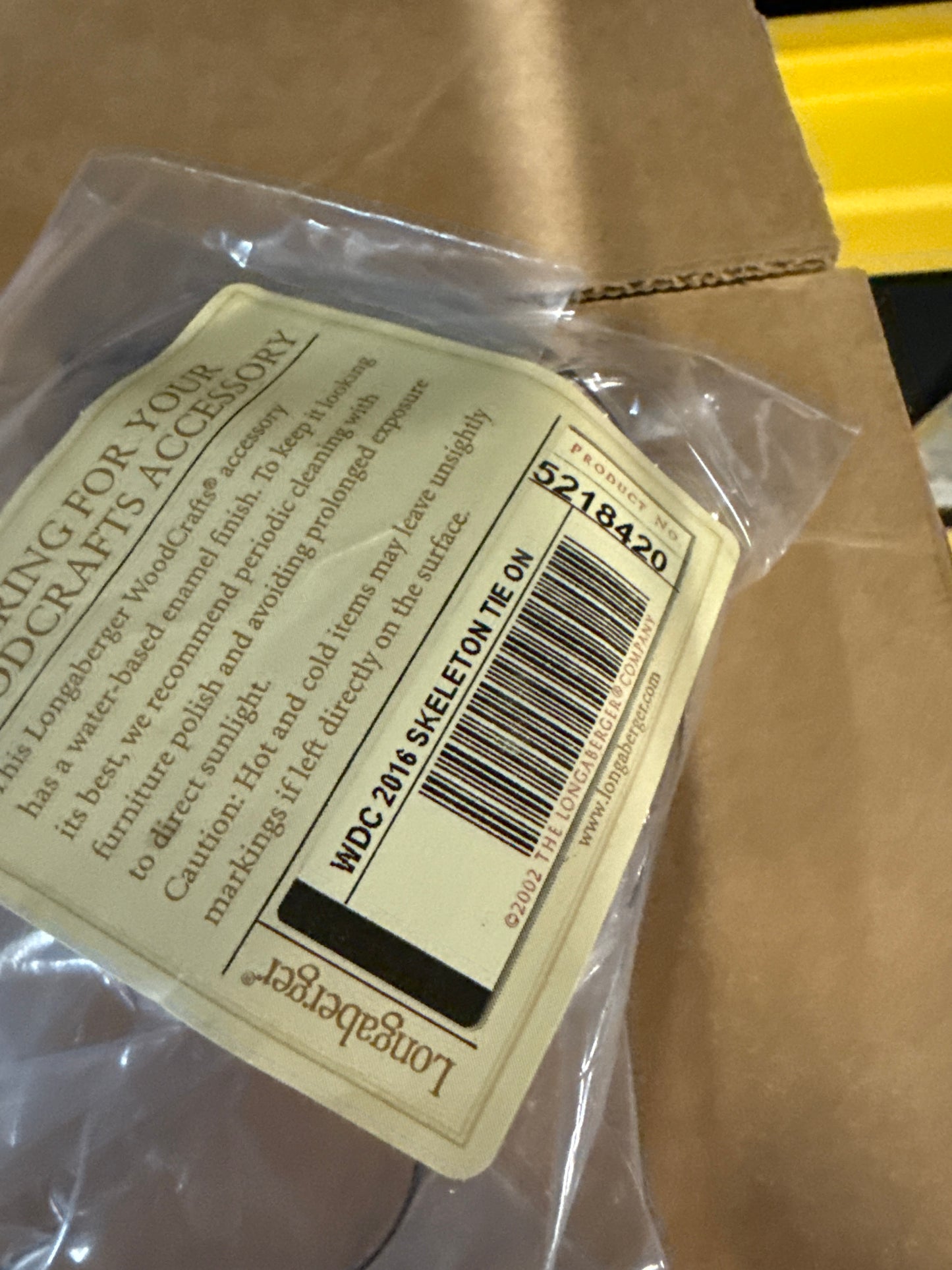 Longaberger woodcraft 2016 skeleton tie on