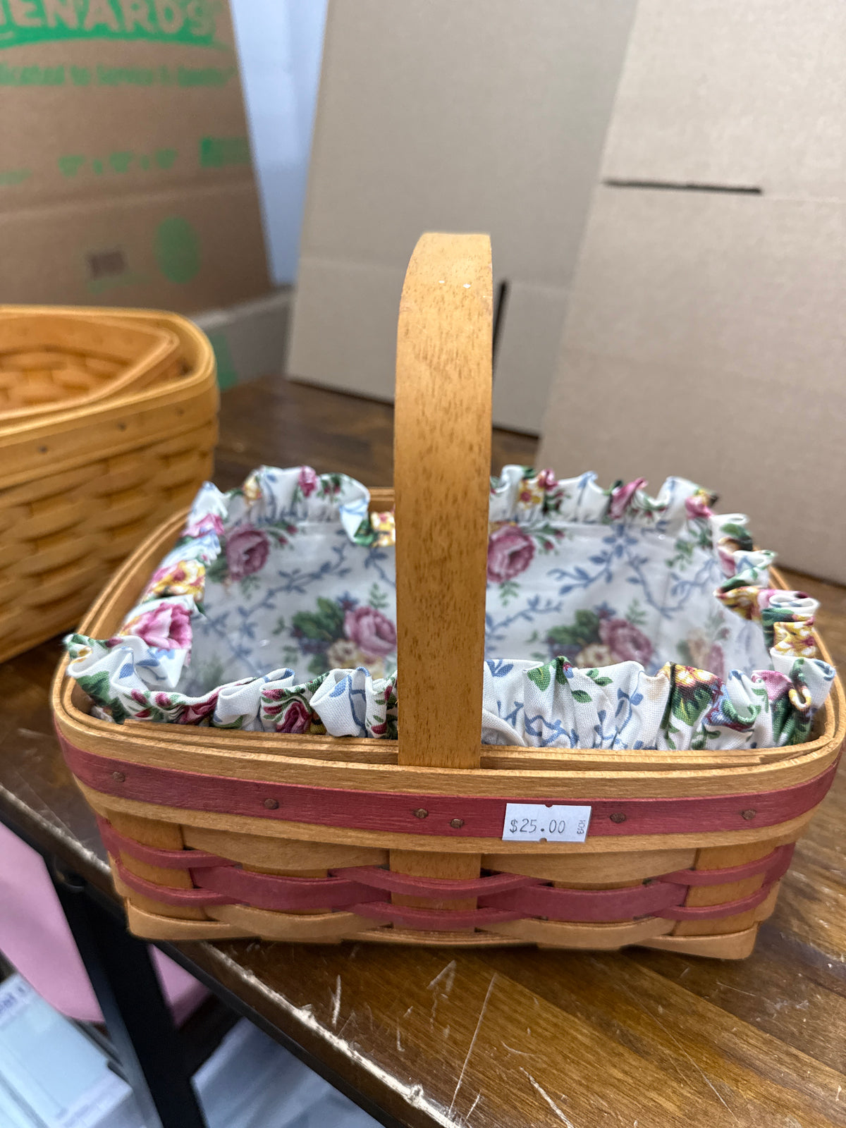 Longaberger 1991 Mother’s Day basket with liner and protector