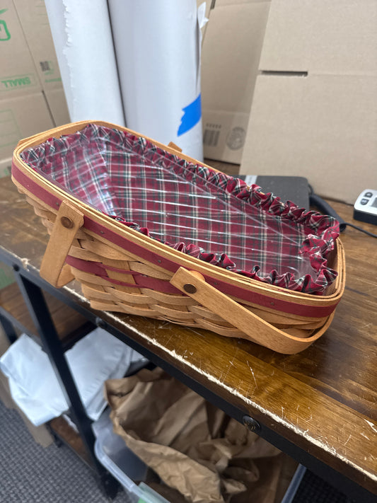 Longaberger Yuletide sleigh basket with liner and protector