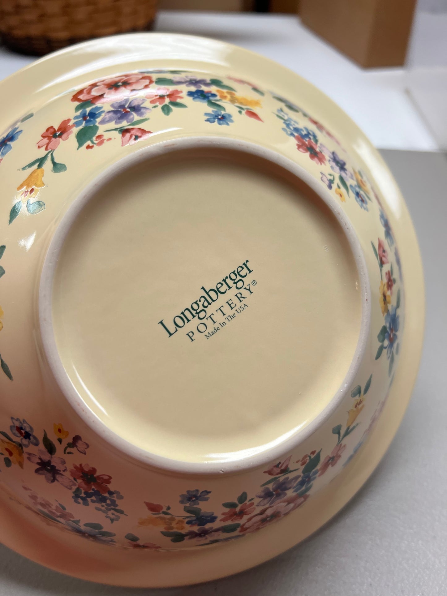 Longaberger spring floral bowl