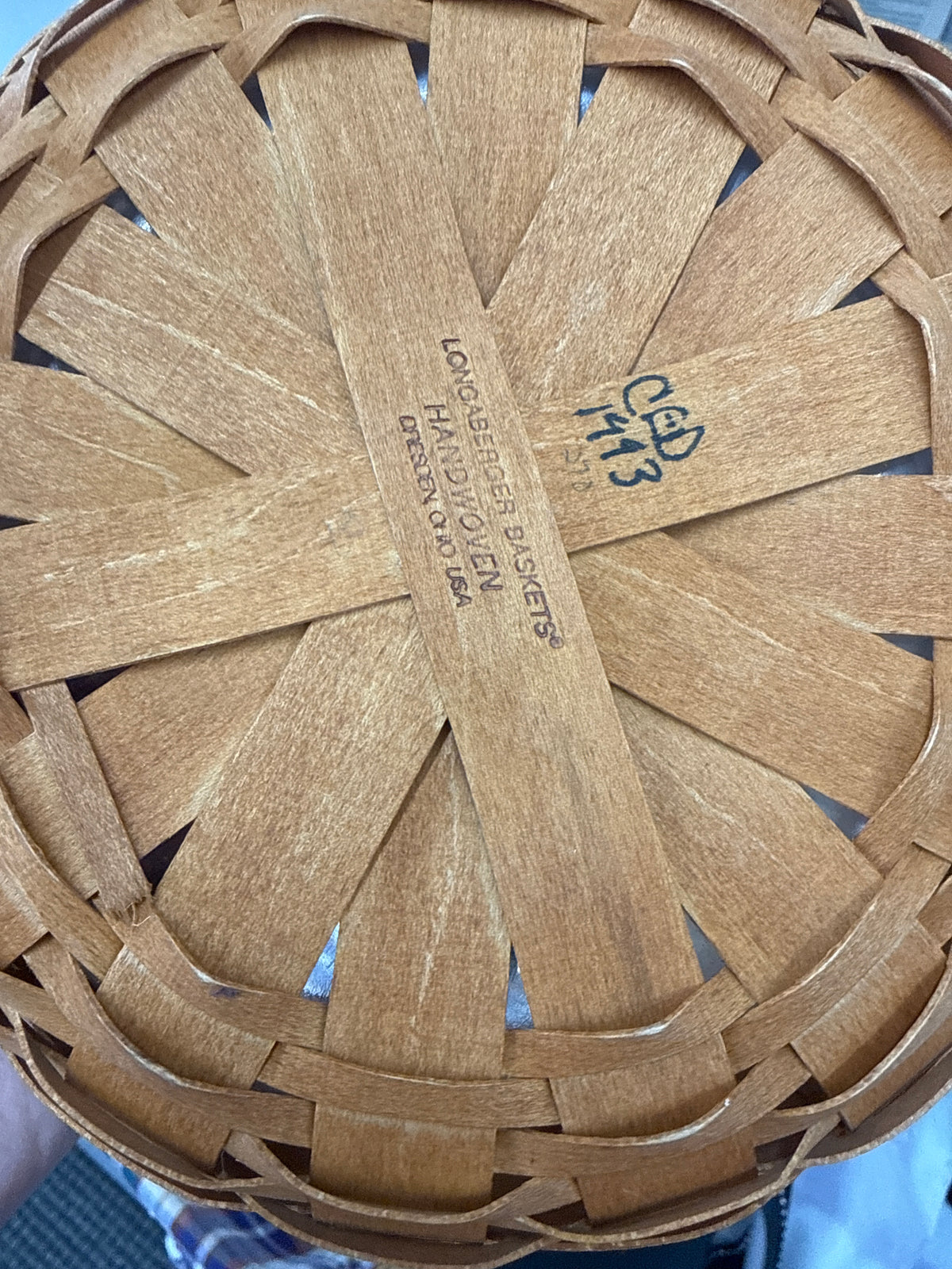 Longaberger button basket with protector
