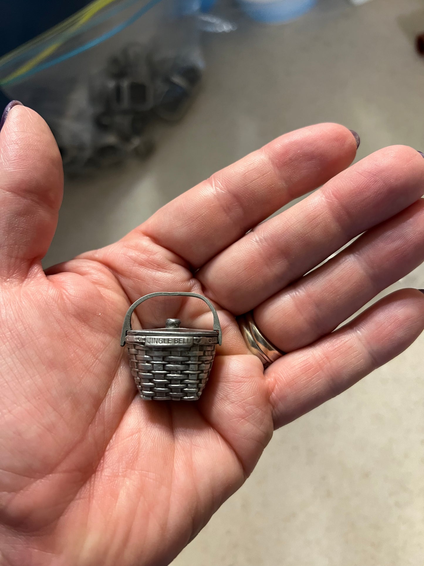 Longaberger pewter basket