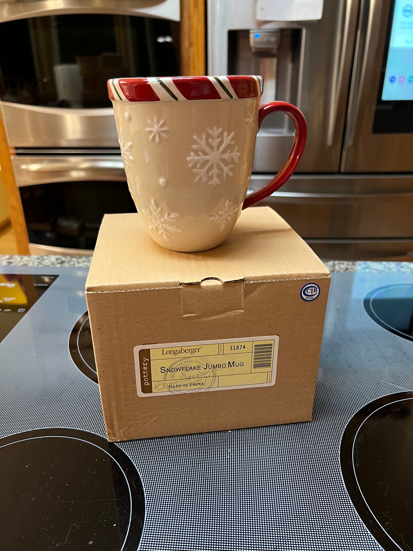 Longaberger snowflake jumbo mug