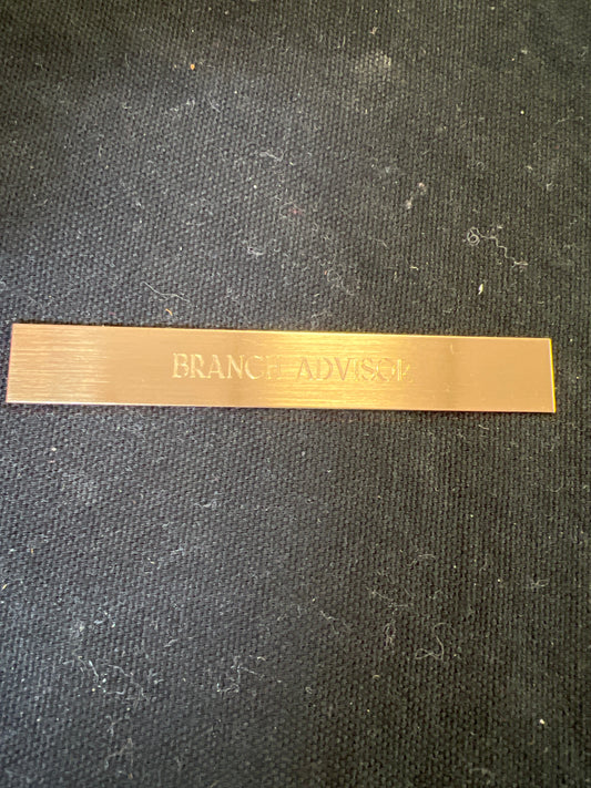 Longaberger basket weave placard “branch advisor”