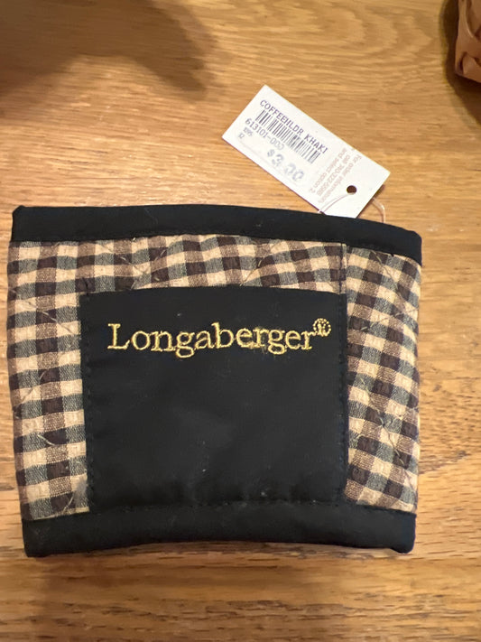 Longaberger coffee holder in khaki check