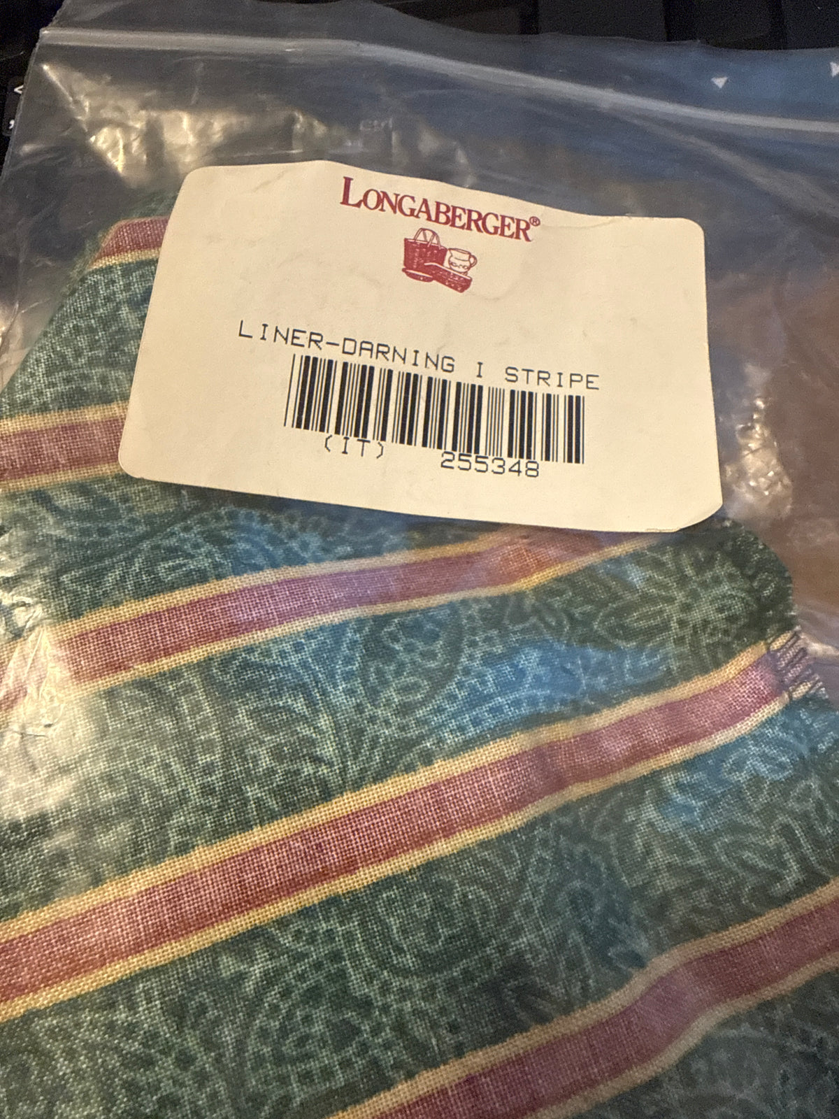 Longaberger darning liner in imperial stripe