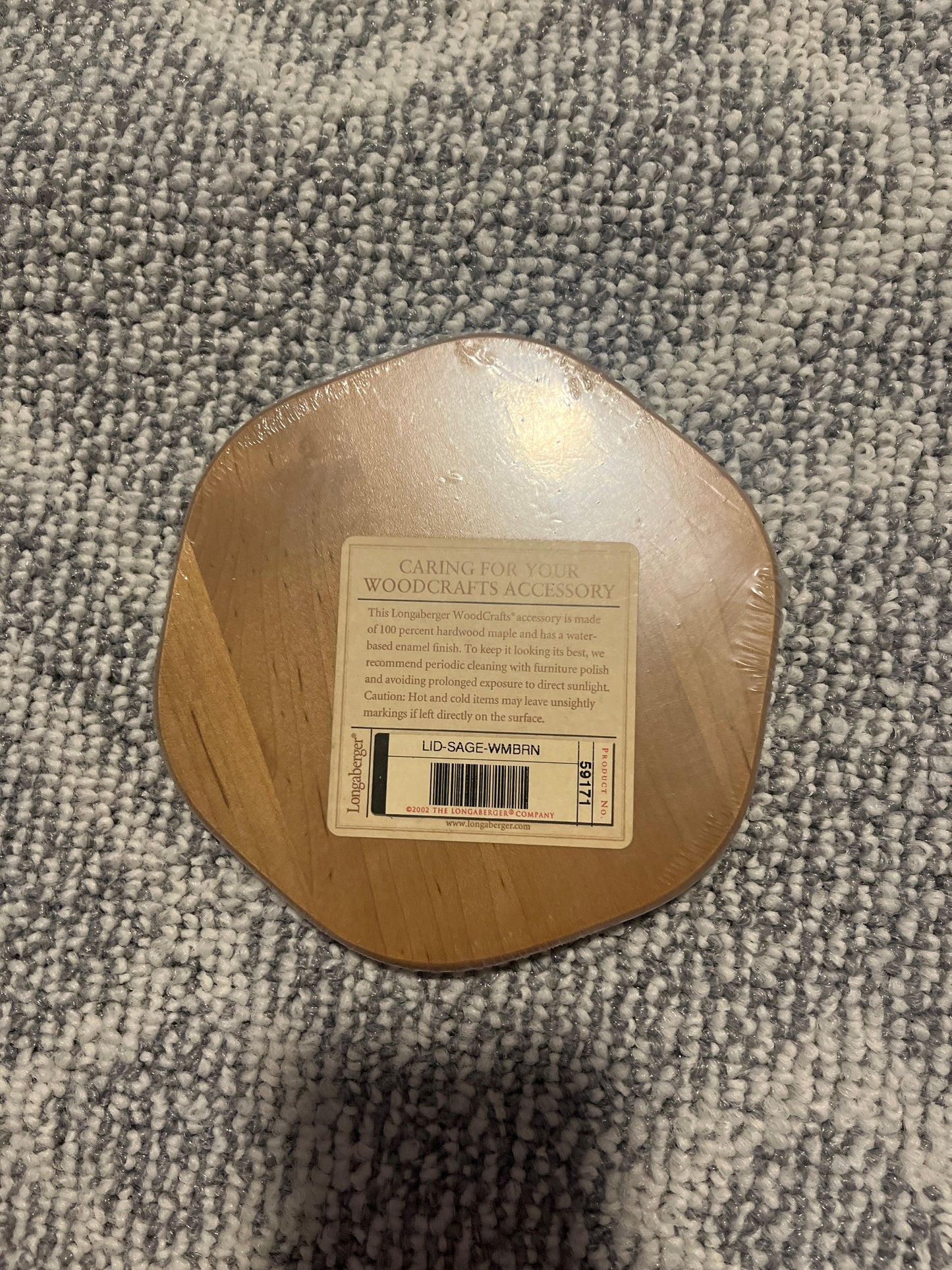 Longaberger sage warm brown lid