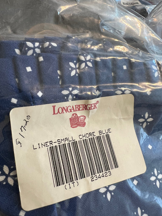 Longaberger small chore liner in classic blue