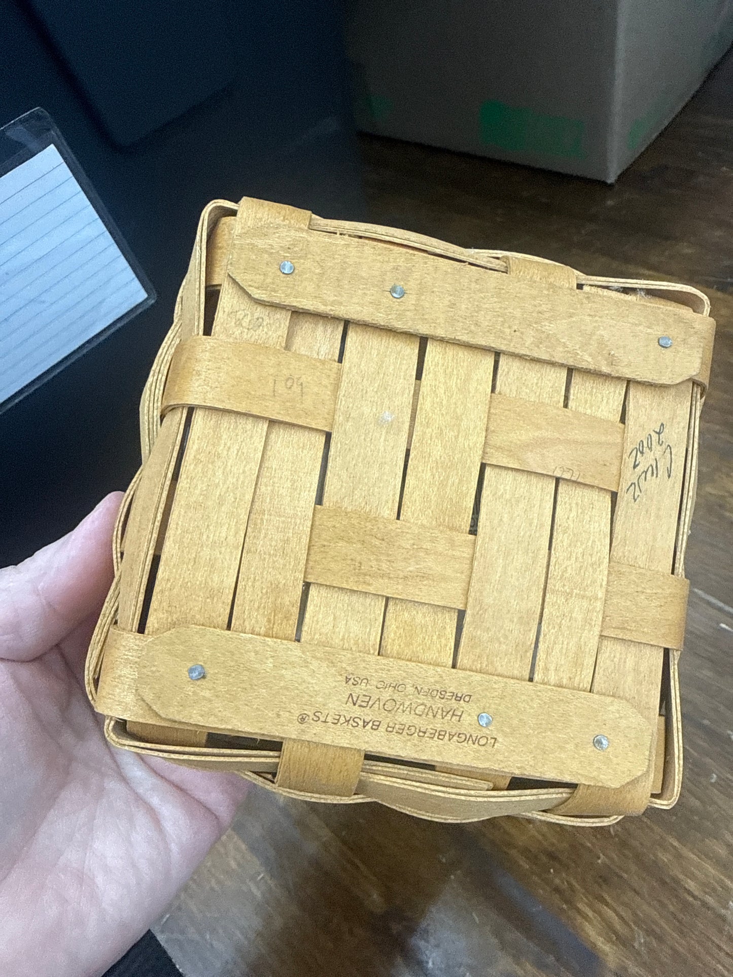 Longaberger tarragon basket with protector
