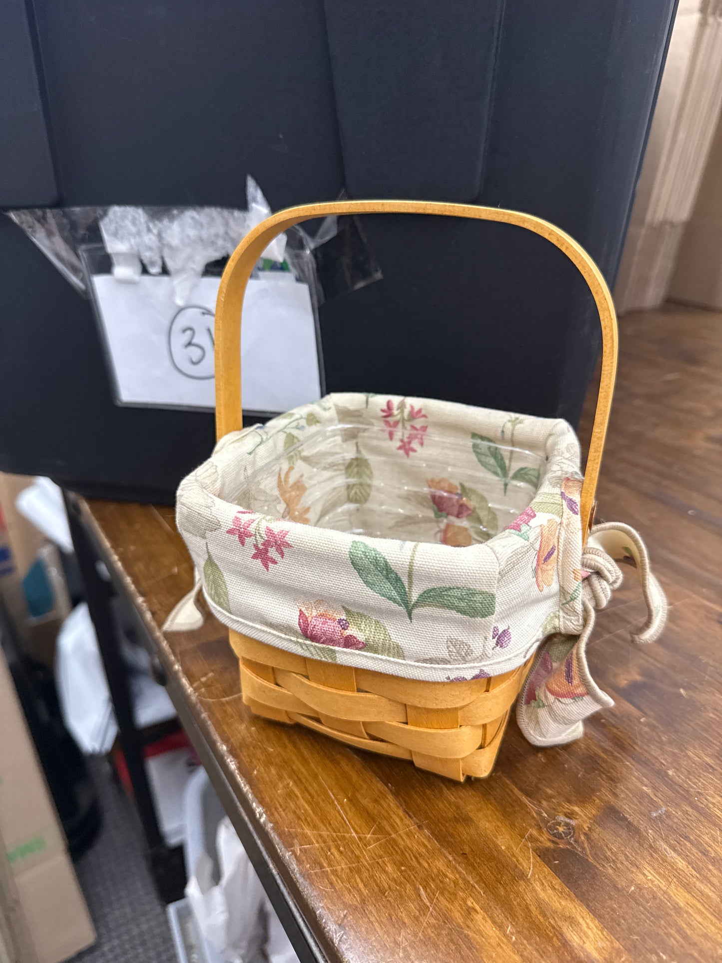 Longaberger small basket with liner and protector