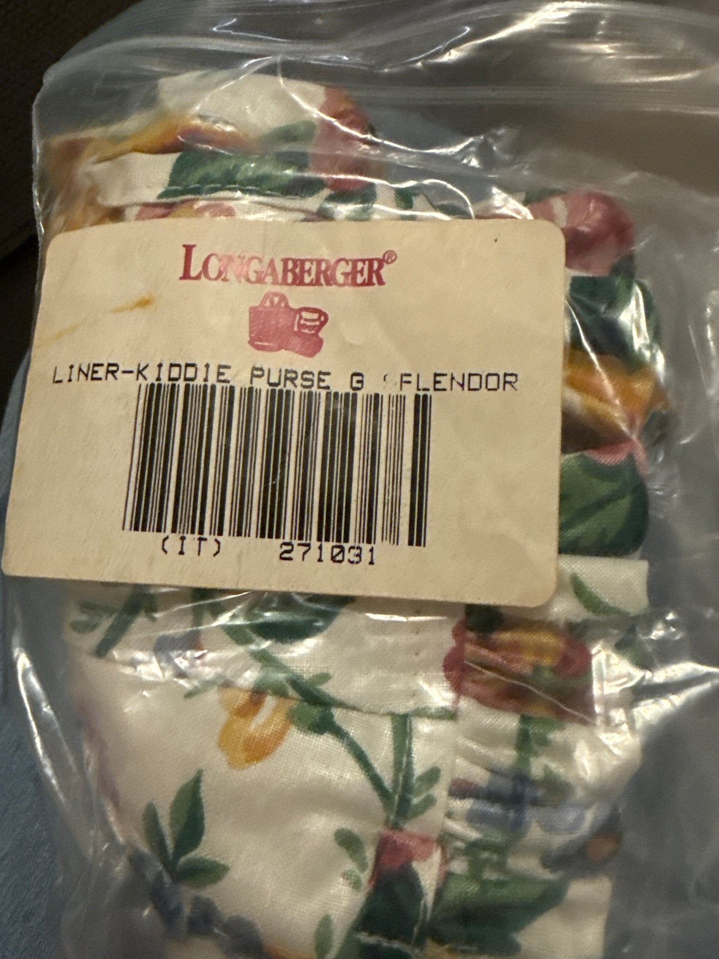 Longaberger kiddie purse liner in garden splendor
