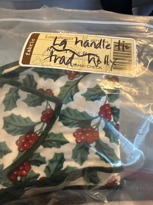 Longaberger large handle tie in traditional holly