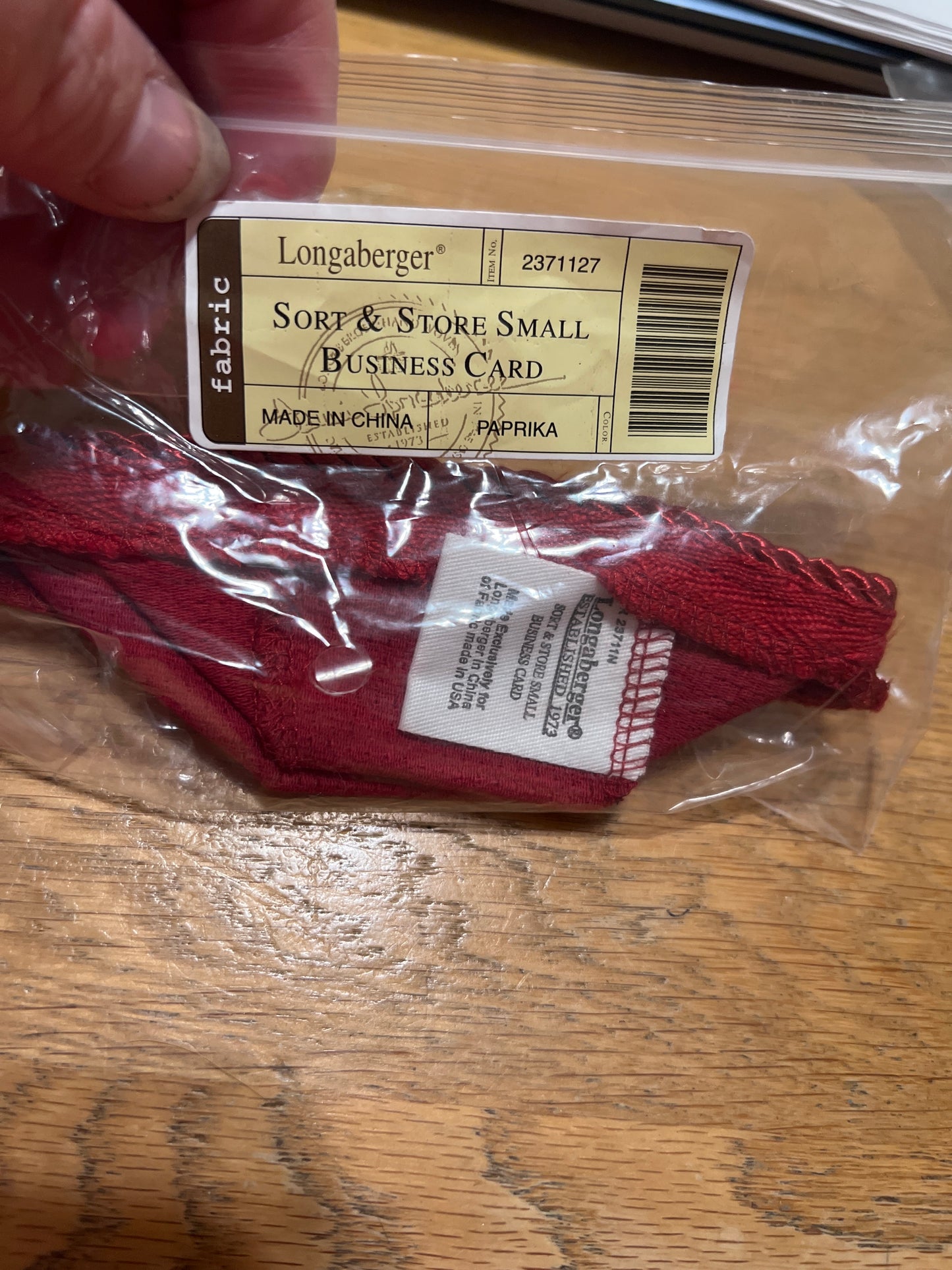 Longaberger sort & store small business card liner in paprika