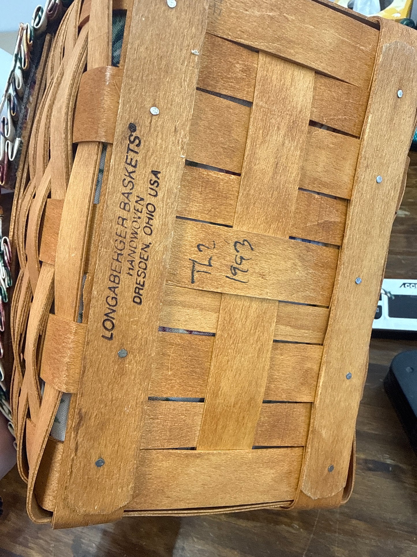 Longaberger Spring basket with liner and protector