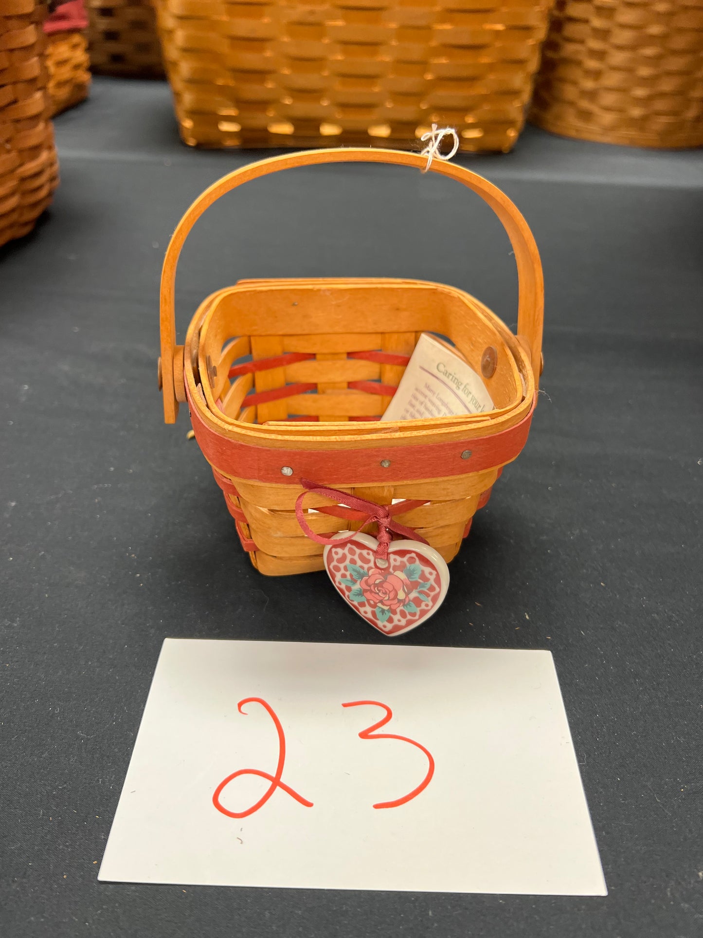 Longaberger Sweetheart Sentiments Basket with tie on