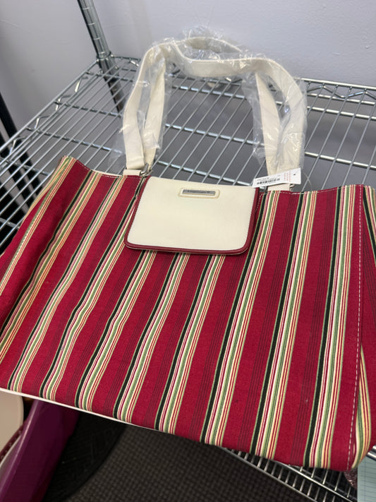 Longaberger holiday stripe large purse