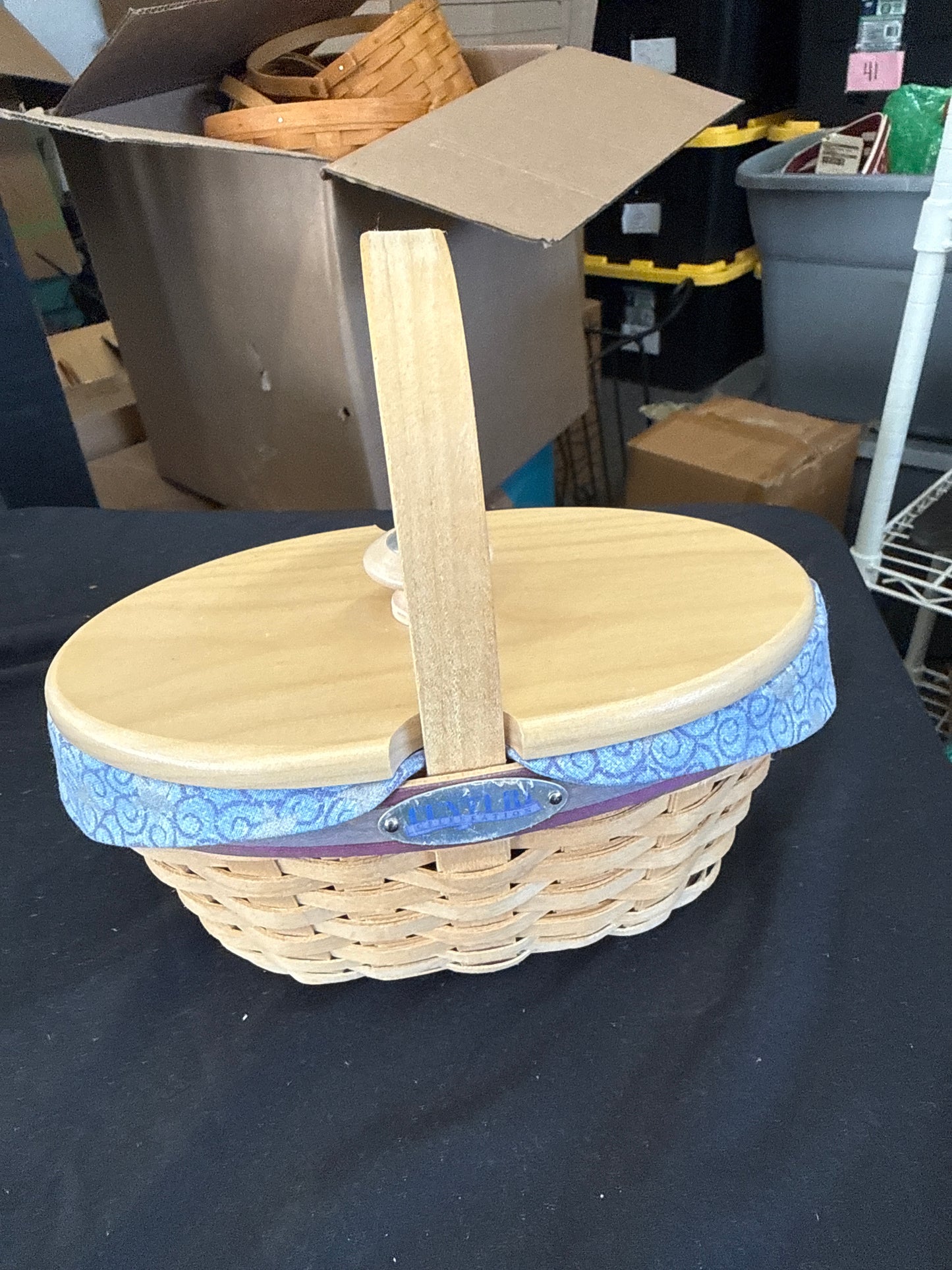 Longaberger century celebration hostess appreciation basket with liner, lid, and protector