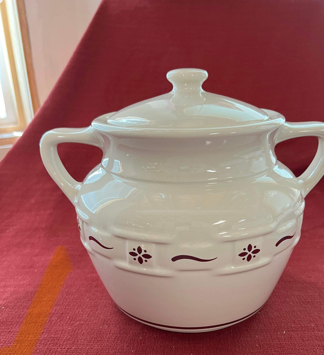 Longaberger cookie jar traditional red