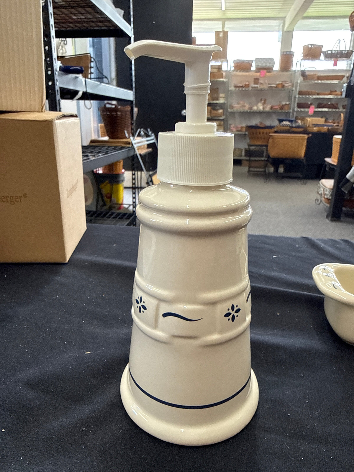 Longaberger Soap Dispenser in Woven Traditions Classic Blue