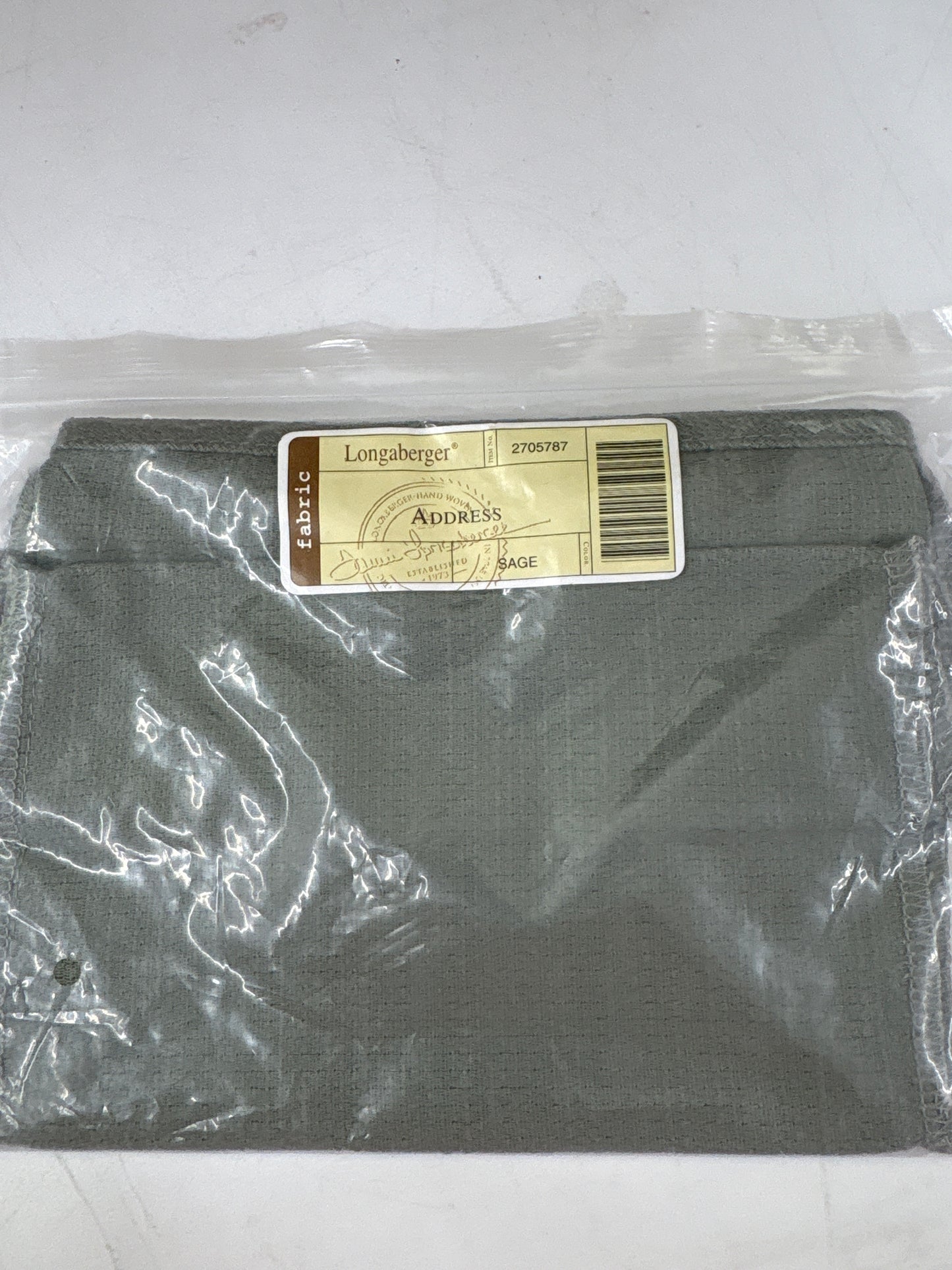 Longaberger Address liner in Sage