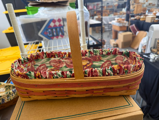 Longaberger tulip basket with liner and protector