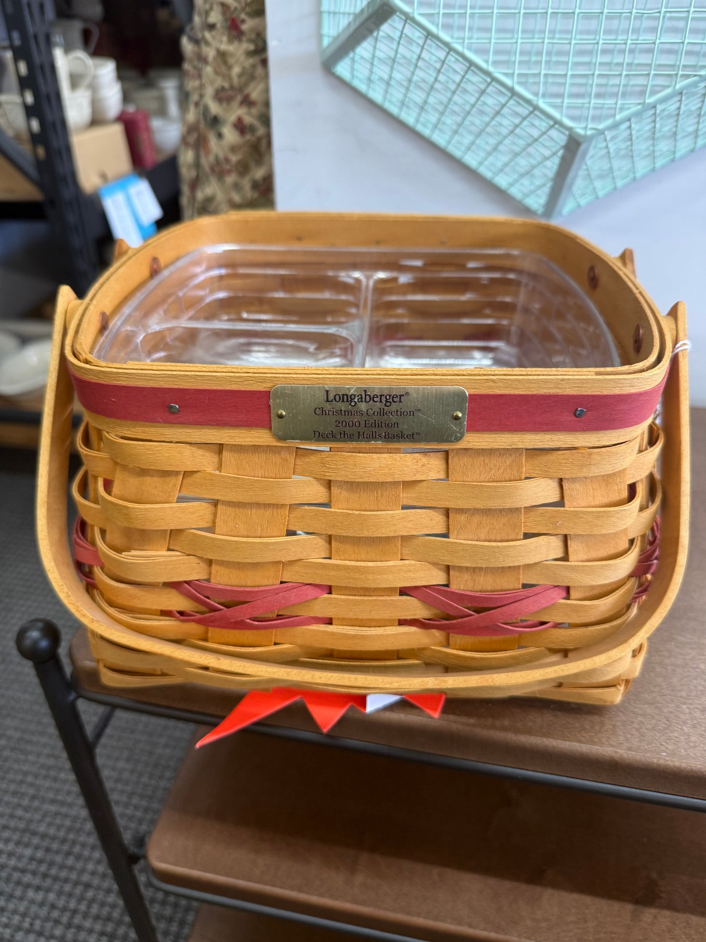 Longaberger deck halls basket with liner and protector