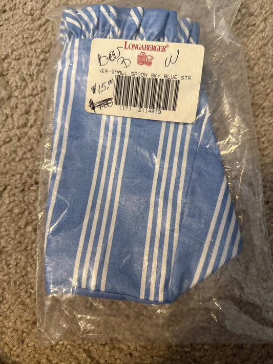 Longaberger small spoon liner in sky blue stripe