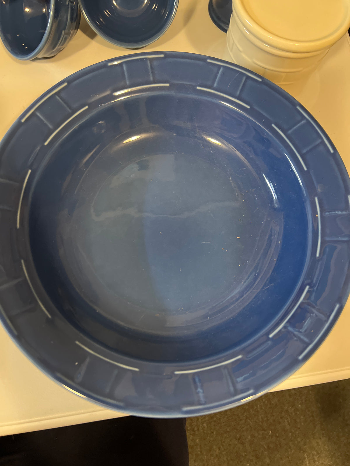Longaberger large Pasta Bowl in Cornflower