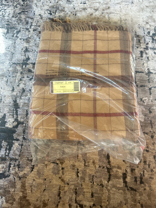 Longaberger throw in signature plaid