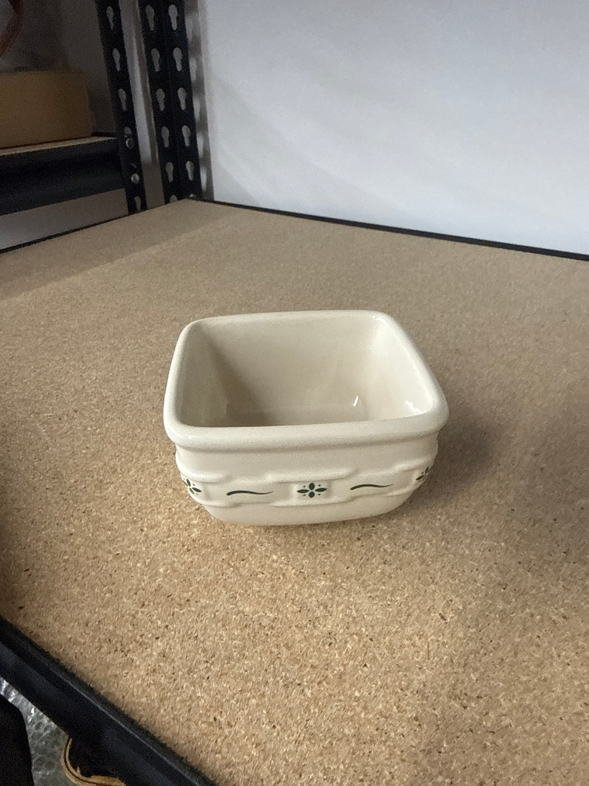 Longaberger soft square dessert bowl in heritage green