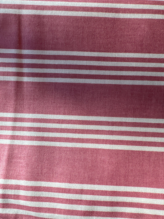 Longaberger fabric sample in pink stripe