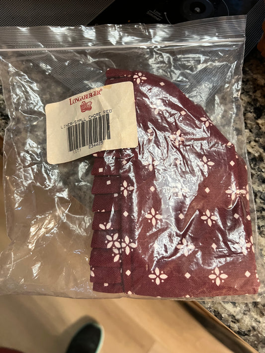 Longaberger Small chore liner In traditional red