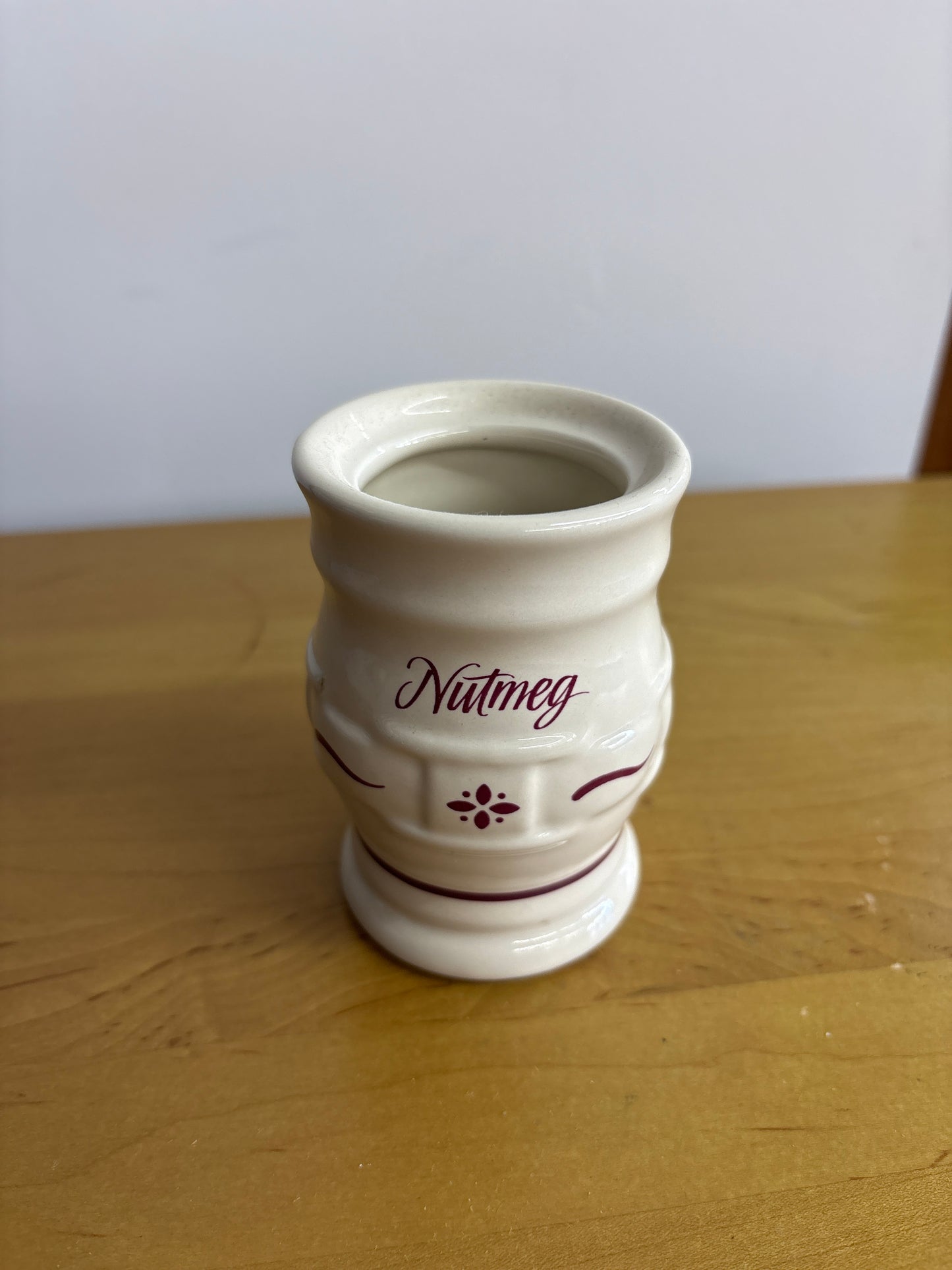 Longaberger Nutmeg Spice Jar in Traditional Red, no lid